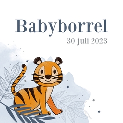 Babyborrel botanisch met een stoere tijger Voorkant